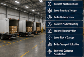 Effektiv cross-docking-operasjon som reduserer lagerlagring og transportkostnader