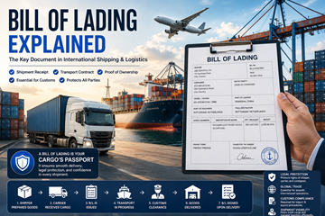 Internasjonal shipping, logistikk og transportdokumentasjon med konnossement, containere og fraktoperasjoner