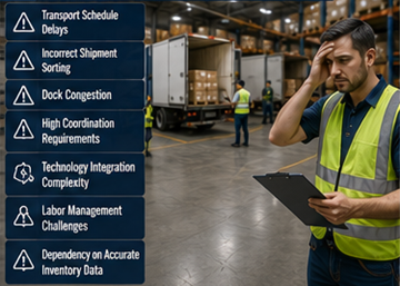 Travelt logistikkterminal som møter koordinerings- og transportutfordringer ved cross-docking