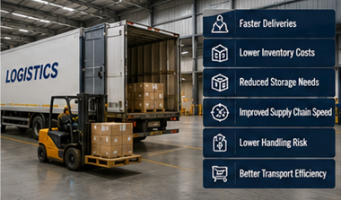 Europeisk logistikk- og distribusjonssenter som bruker cross-docking-operasjoner