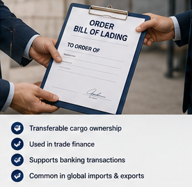 Handelsfinansiering og Order Bill of Lading-dokument i lastfrakt