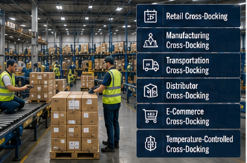 Ulike cross-docking-typer brukt i transport- og lagerlogistikk
