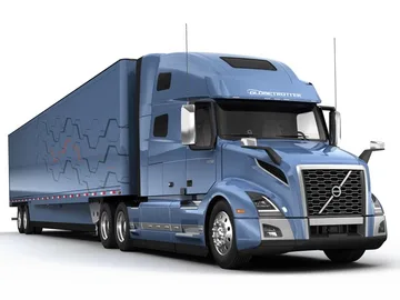 Transportør Semitrailer Volvo VNL i Berlin Tyskland